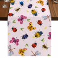 thumbnail image 1 of Table Runners 70 Inches Long Dress Scarves, Cute Butterfly Dragonfly Farmhouse Coffee/Dining/Kitchen Table Decor, Holiday Table Runner, Farmhouse Botanical Floral Pink 13x70 Inch, 1 of 9