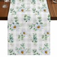 thumbnail image 1 of Table Runners 70 Inches Long Dress Scarves, Daisy Farmhouse Coffee/Dining/Kitchen Table Decor, Holiday Table Runner, Spring Eucalyptus Leaves Flowers Botanical Gray Plaid 13x70 Inch, 1 of 9