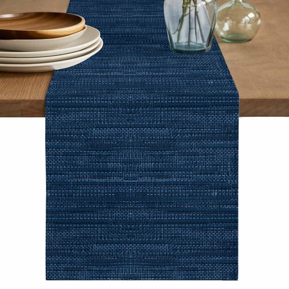 Table Runners 70 Inches Long Dress Scarves, Dark Blue Farmhouse Coffee/Dining/Kitchen Table Decor, Holiday Table Runner, Modern Minimalist Solid Color 13x70 Inch