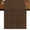 thumbnail image 1 of Table Runners 70 Inches Long Dress Scarves, Dark Brown Rattan Farmhouse Coffee/Dining/Kitchen Table Decor, Holiday Table Runner, Vintage Abstract Wicker Texture 13x70 Inch, 1 of 9