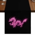 thumbnail image 1 of Table Runners 70 Inches Long Dress Scarves, Dragon Flames Farmhouse Coffee/Dining/Kitchen Table Decor, Holiday Table Runner, Purple Dragons Abstract Modern Art 13x70 Inch, 1 of 9
