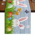 thumbnail image 1 of Table Runners 70 Inches Long Dress Scarves, Easter Bunny Farmhouse Coffee/Dining/Kitchen Table Decor, Holiday Table Runner, Spring Easter Eggs Floral Blue Woodn 13x70 Inch, 1 of 9