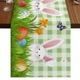 thumbnail image 1 of Table Runners 70 Inches Long Dress Scarves, Easter Bunny Farmhouse Coffee/Dining/Kitchen Table Decor, Holiday Table Runner, Spring Easter Eggs Floral Sage Green Plaid 13x70 Inch, 1 of 9