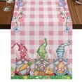 thumbnail image 1 of Table Runners 70 Inches Long Dress Scarves, Easter Bunny Gnomes Farmhouse Coffee/Dining/Kitchen Table Decor, Holiday Table Runner, Spring Easter Eggs Floral Pink Plaid 13x70 Inch, 1 of 9
