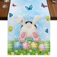 thumbnail image 1 of Table Runners 70 Inches Long Dress Scarves, Easter Farmhouse Coffee/Dining/Kitchen Table Decor, Holiday Table Runner, Spring Colorful Easter Eggs Bunny Butterfly Blue 13x70 Inch, 1 of 9