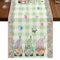 thumbnail image 1 of Table Runners 70 Inches Long Dress Scarves, Easter Farmhouse Coffee/Dining/Kitchen Table Decor, Holiday Table Runner, Spring Pastoral Gnomes Bunny Eggs Green Lattice 13x70 Inch, 1 of 9