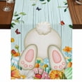 thumbnail image 1 of Table Runners 70 Inches Long Dress Scarves, Easter Farmhouse Coffee/Dining/Kitchen Table Decor, Holiday Table Runner, Spring Watercolor Eggs Tulip Wooden Grain Teal 13x70 Inch, 1 of 9