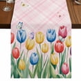 thumbnail image 1 of Table Runners 70 Inches Long Dress Scarves, Easter Tulip Farmhouse Coffee/Dining/Kitchen Table Decor, Holiday Table Runner, Colorful Flower Spring Butterfly Plant Pink 13x70 Inch, 1 of 9