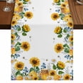 thumbnail image 1 of Table Runners 70 Inches Long Dress Scarves, Eucalyptus Leaves Farmhouse Coffee/Dining/Kitchen Table Decor, Holiday Table Runner, Sunflowers Spring Watercolor Country Floral Bee 13x70 Inch, 1 of 9