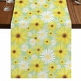 thumbnail image 1 of Table Runners 70 Inches Long Dress Scarves, Farmhouse Daisy Farmhouse Coffee/Dining/Kitchen Table Decor, Holiday Table Runner, Spring Watercolor Yellow White Floral Green 13x70 Inch, 1 of 9