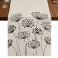 thumbnail image 1 of Table Runners 70 Inches Long Dress Scarves, Farmhouse Dandelion Farmhouse Coffee/Dining/Kitchen Table Decor, Holiday Table Runner, Spring Modern Country Flower Black Beige 13x70 Inch, 1 of 9