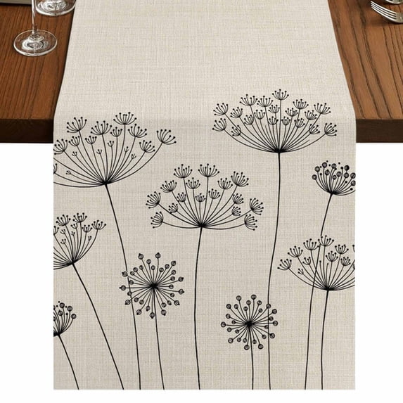 Table Runners 70 Inches Long Dress Scarves, Farmhouse Dandelion Farmhouse Coffee/Dining/Kitchen Table Decor, Holiday Table Runner, Spring Modern Minimalist Country Flower 13x70 Inch