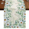 thumbnail image 1 of Table Runners 70 Inches Long Dress Scarves, Green Eucalyptus Leaves Farmhouse Coffee/Dining/Kitchen Table Decor, Holiday Table Runner, Spring Daily Flowers Plants Beige 13x70 Inch, 1 of 9