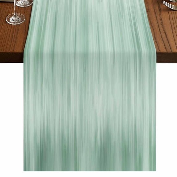 Table Runners 70 Inches Long Dress Scarves, Green Farmhouse Coffee/Dining/Kitchen Table Decor, Holiday Table Runner, Modern Abstract Art Ombre Striped 13x70 Inch