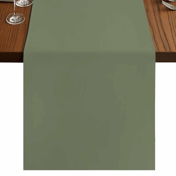 Table Runners 70 Inches Long Dress Scarves, Green Solid Color Farmhouse Coffee/Dining/Kitchen Table Decor, Holiday Table Runner, Aesthetics Contemporary Luxury 13x70 Inch