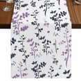 thumbnail image 1 of Table Runners 70 Inches Long Dress Scarves, Grey Purple Botanical Farmhouse Coffee/Dining/Kitchen Table Decor, Holiday Table Runner, Watercolor Spring Floral Summer Leaf 13x70 Inch, 1 of 9
