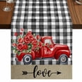 thumbnail image 1 of Table Runners 70 Inches Long Dress Scarves, Happ Valentine's Day Farmhouse Coffee/Dining/Kitchen Table Decor, Holiday Table Runner, Red Roses Love Car Romantic Checked 13x70 Inch, 1 of 9
