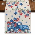 thumbnail image 1 of Table Runners 70 Inches Long Dress Scarves, Independence Day Farmhouse Coffee/Dining/Kitchen Table Decor, Holiday Table Runner, Farmhouse American Flag Truck Star Burlap 13x70 Inch, 1 of 9