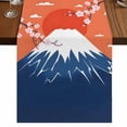 thumbnail image 1 of Table Runners 70 Inches Long Dress Scarves, Japanese Style Farmhouse Coffee/Dining/Kitchen Table Decor, Holiday Table Runner, Blue Mountains Orange Red Sun Cherry Floral 13x70 Inch, 1 of 9