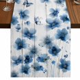 thumbnail image 1 of Table Runners 70 Inches Long Dress Scarves, Navy Blue Floral Farmhouse Coffee/Dining/Kitchen Table Decor, Holiday Table Runner, Spring Flowers Butterflies Wooden 13x70 Inch, 1 of 9
