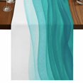 thumbnail image 1 of Table Runners 70 Inches Long Dress Scarves, Ombre Turquoise Waves Farmhouse Coffee/Dining/Kitchen Table Decor, Holiday Table Runner, Abstract Art Gradient Modern 13x70 Inch, 1 of 9