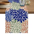 thumbnail image 1 of Table Runners 70 Inches Long Dress Scarves, Orange Blue Green Floral Farmhouse Coffee/Dining/Kitchen Table Decor, Holiday Table Runner, Botanical Colorful Blooms Flower 13x70 Inch, 1 of 9
