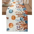 thumbnail image 1 of Table Runners 70 Inches Long Dress Scarves, Orange Blue Pumpkins Fall Farmhouse Coffee/Dining/Kitchen Table Decor, Holiday Table Runner, Weeping Botanical Thanksgiving Retro 13x70 Inch, 1 of 7