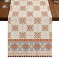 thumbnail image 1 of Table Runners 70 Inches Long Dress Scarves, Orange Floral Farmhouse Coffee/Dining/Kitchen Table Decor, Holiday Table Runner, Country Boho Ethnic Art Flowers Motifs 13x70 Inch, 1 of 9
