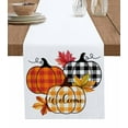 thumbnail image 1 of Table Runners 70 Inches Long Dress Scarves, Orange Pumpkins Farmhouse Coffee/Dining/Kitchen Table Decor, Holiday Table Runner, Farmhouse Plaid Summer Botanical Leaves 13x70 Inch, 1 of 7