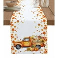 thumbnail image 1 of Table Runners 70 Inches Long Dress Scarves, Orange Thanksgiving Farmhouse Coffee/Dining/Kitchen Table Decor, Holiday Table Runner, Fall Truck Pumpkins Maple Leaves 13x70 Inch, 1 of 7