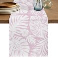 thumbnail image 1 of Table Runners 70 Inches Long Dress Scarves, Palm Tree Monstera Farmhouse Coffee/Dining/Kitchen Table Decor, Holiday Table Runner, Lavender White Leaf Boho Botanical Tropical 13x70 Inch, 1 of 9