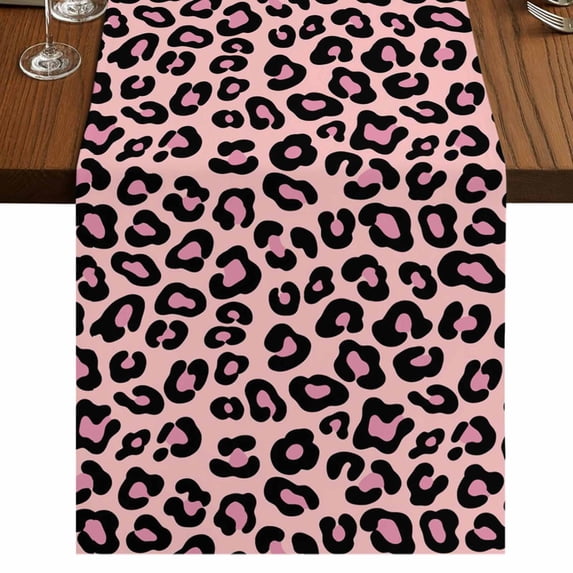 Table Runners 70 Inches Long Dress Scarves, Pink Black Farmhouse Coffee/Dining/Kitchen Table Decor, Holiday Table Runner, Elegant Modern Abstract Art Luxury 13x70 Inch