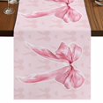thumbnail image 1 of Table Runners 70 Inches Long Dress Scarves, Pink Bow Farmhouse Coffee/Dining/Kitchen Table Decor, Holiday Table Runner, Cute Watercolor Girls Cartoon Luxury 13x70 Inch, 1 of 9