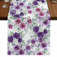 thumbnail image 1 of Table Runners 70 Inches Long Dress Scarves, Purple Pink Roses Farmhouse Coffee/Dining/Kitchen Table Decor, Holiday Table Runner, Spring Floral Elegant Pastoral Botanical 13x70 Inch, 1 of 9