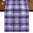 thumbnail image 1 of Table Runners 70 Inches Long Dress Scarves, Purple Plaid Farmhouse Coffee/Dining/Kitchen Table Decor, Holiday Table Runner, Modern Art Checkered Farmhouse 13x70 Inch, 1 of 9