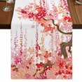 thumbnail image 1 of Table Runners 70 Inches Long Dress Scarves, Red Orange Cherry Blossoms Farmhouse Coffee/Dining/Kitchen Table Decor, Holiday Table Runner, Spring Weeping Leaves Watercolor 13x70 Inch, 1 of 9