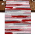 thumbnail image 1 of Table Runners 70 Inches Long Dress Scarves, Red Pink Gray Stripes Farmhouse Coffee/Dining/Kitchen Table Decor, Holiday Table Runner, Modern Abstract Minimalist Retro 13x70 Inch, 1 of 9