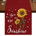 thumbnail image 1 of Table Runners 70 Inches Long Dress Scarves, Red Sunshine Sunflower Farmhouse Coffee/Dining/Kitchen Table Decor, Holiday Table Runner, Pastoral Bees Farmhouse Floral 13x70 Inch, 1 of 9