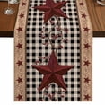 thumbnail image 1 of Table Runners 70 Inches Long Dress Scarves, Red Texas Star Farmhouse Farmhouse Coffee/Dining/Kitchen Table Decor, Holiday Table Runner, Black Plaid Berry Country 13x70 Inch, 1 of 9