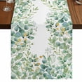 thumbnail image 1 of Table Runners 70 Inches Long Dress Scarves, Sage Green Eucalyptus Leaves Farmhouse Coffee/Dining/Kitchen Table Decor, Holiday Table Runner, Spring Summer Botanical 13x70 Inch, 1 of 9
