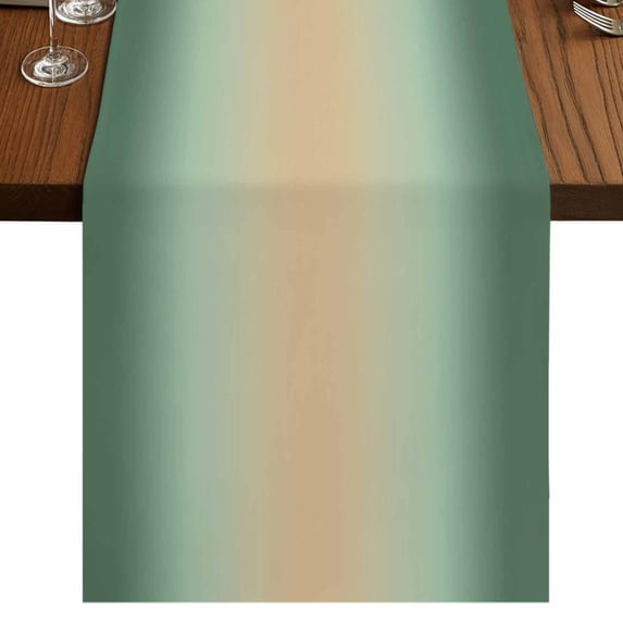 Table Runners 70 Inches Long Dress Scarves, Sage Green Ombre Farmhouse Coffee/Dining/Kitchen Table Decor, Holiday Table Runner, Modern Yellow Gradient Farmhouse Art 13x70 Inch