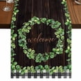 thumbnail image 1 of Table Runners 70 Inches Long Dress Scarves, Spring Eucalyptus Leaves Farmhouse Coffee/Dining/Kitchen Table Decor, Holiday Table Runner, Farmhouse Botanical Brown Wood 13x70 Inch, 1 of 9