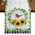 thumbnail image 1 of Table Runners 70 Inches Long Dress Scarves, Spring Eucalyptus Sunflower Farmhouse Coffee/Dining/Kitchen Table Decor, Holiday Table Runner, Farmhouse Birds Gray Wood 13x70 Inch, 1 of 9