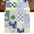 thumbnail image 1 of Table Runners 70 Inches Long Dress Scarves, Spring Floral Checkered Farmhouse Coffee/Dining/Kitchen Table Decor, Holiday Table Runner, Sage Green Purple Buffalo Plaid 13x70 Inch, 1 of 9