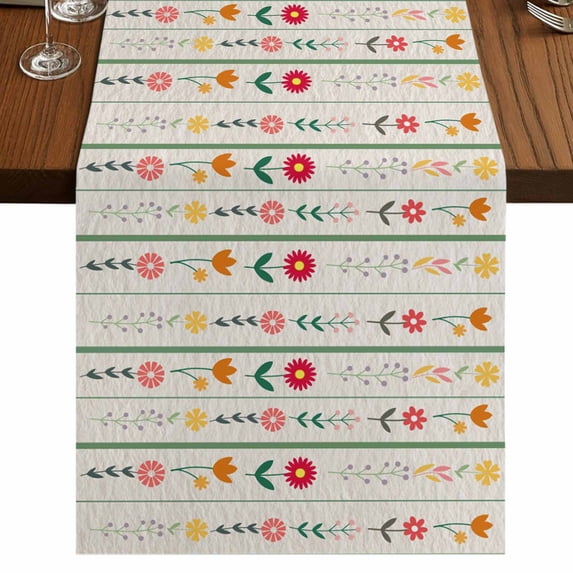 Table Runners 70 Inches Long Dress Scarves, Spring Floral Farmhouse Coffee/Dining/Kitchen Table Decor, Holiday Table Runner, Colorful Summer Flowers Vintage Botanical 13x70 Inch