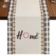 thumbnail image 1 of Table Runners 70 Inches Long Dress Scarves, Spring Flowers Farmhouse Coffee/Dining/Kitchen Table Decor, Holiday Table Runner, Vintage Watercolor Black Plaid on Linen 13x70 Inch, 1 of 9