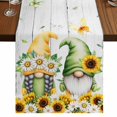 thumbnail image 1 of Table Runners 70 Inches Long Dress Scarves, Spring Gnomes Farmhouse Coffee/Dining/Kitchen Table Decor, Holiday Table Runner, Botanical Yellow Flowers Leaves Wooden Plank 13x70 Inch, 1 of 9
