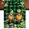 thumbnail image 1 of Table Runners 70 Inches Long Dress Scarves, St. Patrick's Day Farmhouse Coffee/Dining/Kitchen Table Decor, Holiday Table Runner, Cute Gnomes Lucky Shamrocks Green Black Plaid 13x70 Inch, 1 of 9