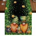 thumbnail image 1 of Table Runners 70 Inches Long Dress Scarves, St. Patrick's Day Farmhouse Coffee/Dining/Kitchen Table Decor, Holiday Table Runner, Green Lucky Shamrocks Harp Beer Black 13x70 Inch, 1 of 9
