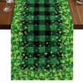 thumbnail image 1 of Table Runners 70 Inches Long Dress Scarves, St. Patrick's Day Farmhouse Coffee/Dining/Kitchen Table Decor, Holiday Table Runner, Spring Shamrocks Farmhouse Green Checkered 13x70 Inch, 1 of 9